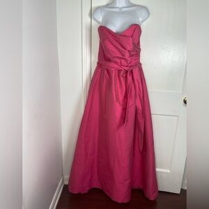 ALFRED SUNG 16 Strawberry Pink Strapless Formal Dress